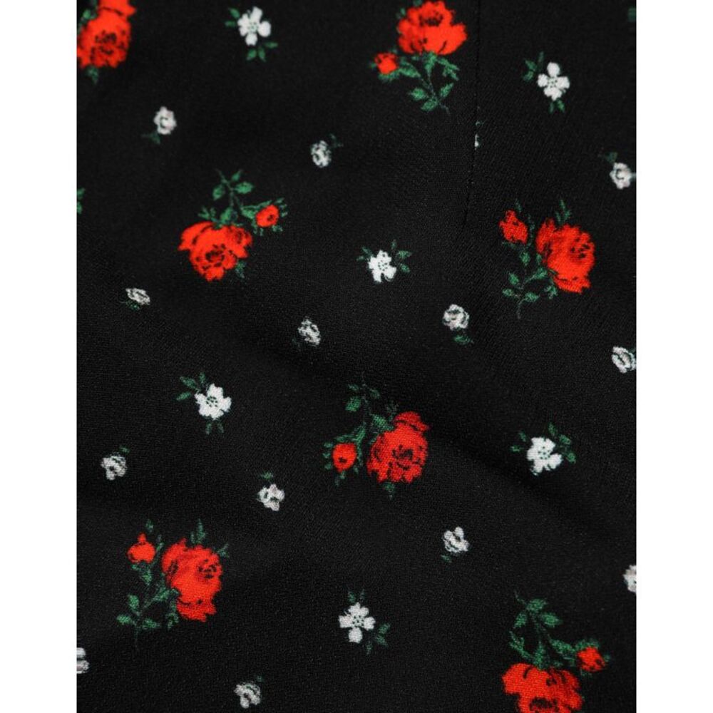 Dolce & Gabbana Black Floral High Rise Women Hot Pants Women's Shorts